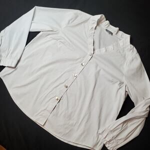 Habitat Women's Size XL Long Sleeve Blouse White 15070